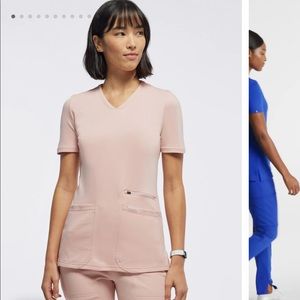 NWT M Jaanuu Blushing Pink Scrub Top